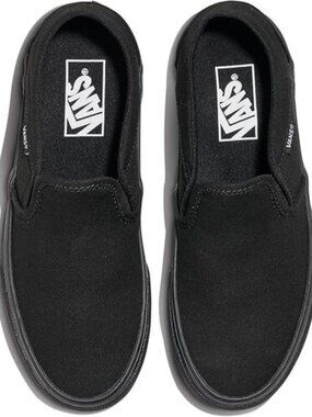 Vans Asher Women’s Slip On Sneakers Shoes Black Canvas Size 6 New Classic